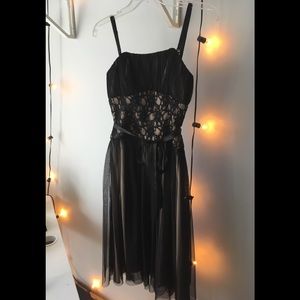 White House Black Market black lace overlay dress